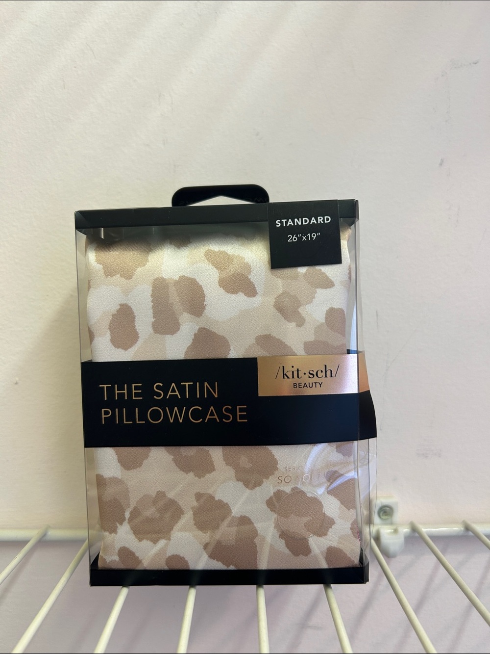 Kitsch Satin Pillowcase in Cream and Tan Leopard Print